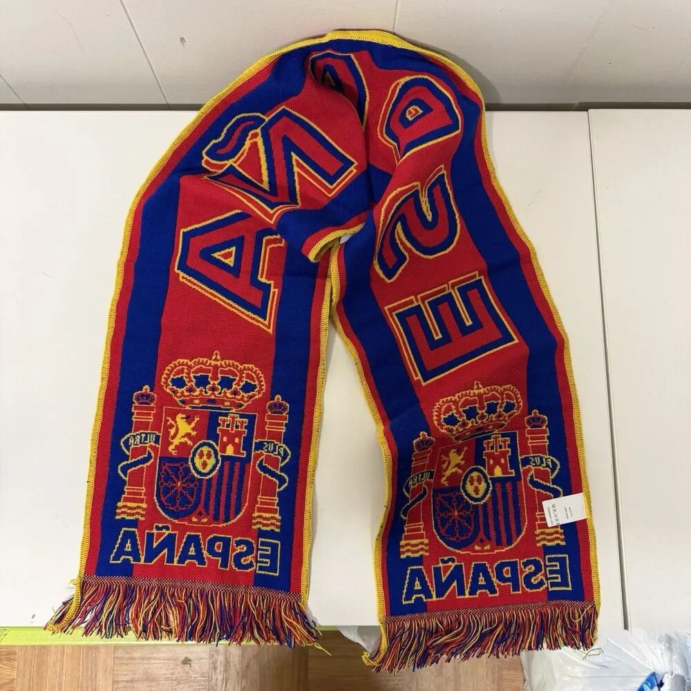 España Spain National Team Scarf World Cup Soccer Red Yellow Blue Warm NWOT